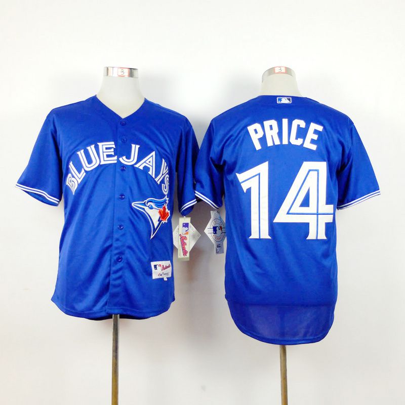 Men Toronto Blue Jays 14 Price Blue MLB Jerseys